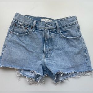Abercrombie mid rise denim shorts in light